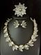 TRIFARI Water Lily Petalette Set 1949 Frosted Flowers Poured-Glass A. Philippe