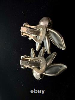 TRIFARI Water Lily Petalette Set 1949 Frosted Flowers Poured-Glass A. Philippe