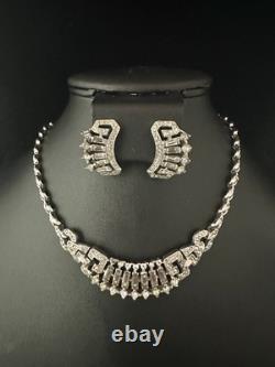 TRIFARI Winter Jewels Set Alfred Philippe Rhodium Diamanté PAT PEND 1948 TRIFARI Winter Jewels Set Alfred Philippe Rhodium Diamanté PAT PEND 1948