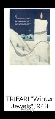 TRIFARI Winter Jewels Set Alfred Philippe Rhodium Diamanté PAT PEND 1948 TRIFARI Winter Jewels Set Alfred Philippe Rhodium Diamanté PAT PEND 1948