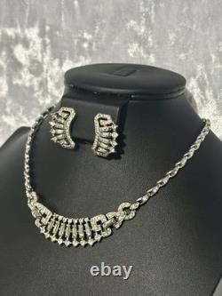 TRIFARI Winter Jewels Set Alfred Philippe Rhodium Diamanté PAT PEND 1948 TRIFARI Winter Jewels Set Alfred Philippe Rhodium Diamanté PAT PEND 1948