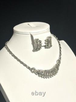 TRIFARI Winter Jewels Set Alfred Philippe Rhodium Diamanté PAT PEND 1948 TRIFARI Winter Jewels Set Alfred Philippe Rhodium Diamanté PAT PEND 1948