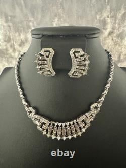 TRIFARI Winter Jewels Set Alfred Philippe Rhodium Diamanté PAT PEND 1948 TRIFARI Winter Jewels Set Alfred Philippe Rhodium Diamanté PAT PEND 1948