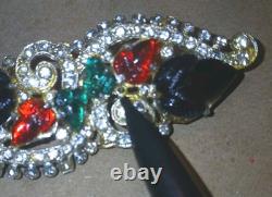 Trifari 1930s Fruit Salad Alfred Philippe Blue Green Red Fruit Rhinestones READ Trifari 1930s Fruit Salad Alfred Philippe Blue Green Red Fruit Rhinestones READ