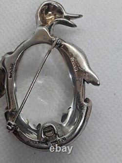 Trifari 1940's Alfred Philippe Sterling Jelly Belly Hatchling Duckling Brooch