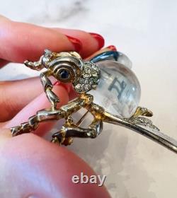 Trifari 1940's Alfred Philippe Sterling Silver Jelly Belly Fly Brooch