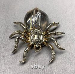 Trifari 1940's Alfred Philippe Sterling Silver Jelly Belly Spider Pin Brooch