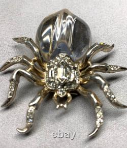 Trifari 1940's Alfred Philippe Sterling Silver Jelly Belly Spider Pin Brooch