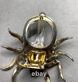Trifari 1940's Alfred Philippe Sterling Silver Jelly Belly Spider Pin Brooch
