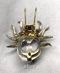 Trifari 1940's Alfred Philippe Sterling Silver Jelly Belly Spider Pin Brooch