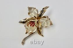 Trifari 1944 Alfred Philippe Jelly Belly Orchid Brooch Book Piece