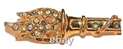 Trifari 1948 Alfred Philippe pat 149,087 Gold Vermeil Rhinestone unsigned brooch