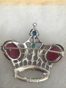 Trifari Alfred Philippe 1940-1946 Large Sterling Crown Brooch