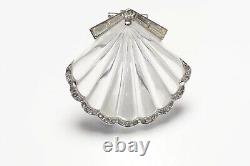 Trifari Alfred Philippe 1940's Rhodium Plated Crystal Lucite Shell Pin Brooch