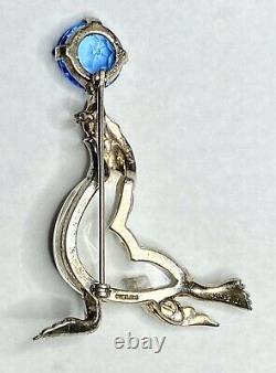 Trifari Alfred Philippe 1943 Rare Jelly Belly Sea Lion Brooch Sterling Lucite
