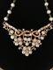 Trifari Alfred Philippe 1952 Parisienne Gold Necklace Faux Pearls Rhinestones