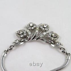 Trifari Alfred Philippe 1953 Halo Necklace 17.5 Silver Tone Clear Rhinestones
