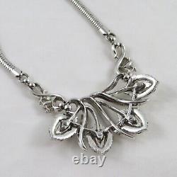 Trifari Alfred Philippe 1953 Halo Necklace 17.5 Silver Tone Clear Rhinestones