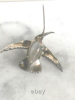 Trifari Alfred Philippe 925 Sterling Silver Jelly Belly Bird Brooch