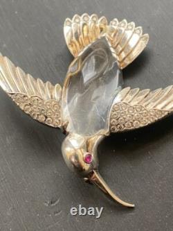 Trifari Alfred Philippe 925 Sterling Silver Jelly Belly Bird Brooch