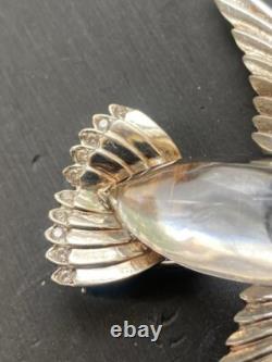 Trifari Alfred Philippe 925 Sterling Silver Jelly Belly Bird Brooch
