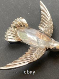 Trifari Alfred Philippe 925 Sterling Silver Jelly Belly Bird Brooch