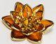 Trifari Alfred Philippe Amber Brooch Poured Glass Crystals Gold Tone Unsigned