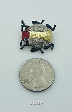 Trifari Alfred Philippe Antique Ming Chinese Insect Bug Pearl Belly Small Pin