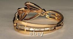 Trifari Alfred Philippe Baguette Rhinestone Gold Tone Cuff Hinged Bracelet