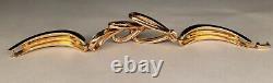 Trifari Alfred Philippe Baguette Rhinestone Gold Tone Cuff Hinged Bracelet