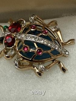 Trifari Alfred Philippe Caged Heart Jelly Belly Beetle/Insect/Bug Brooch/Pin 30s