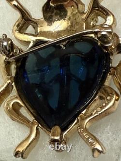 Trifari Alfred Philippe Caged Heart Jelly Belly Beetle/Insect/Bug Brooch/Pin 30s