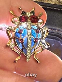 Trifari Alfred Philippe Caged Heart Jelly Belly Beetle/Insect/Bug Brooch/Pin 30s