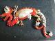 Trifari, Alfred Philippe, Chinese Ming Red Dragon, Pearl Belly Signed Brooch, Pin