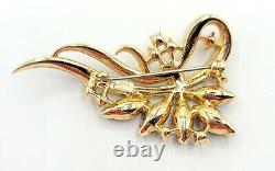 Trifari Alfred Philippe Clear Baguette Purple Coronet Rhinestone Ribbon Brooch