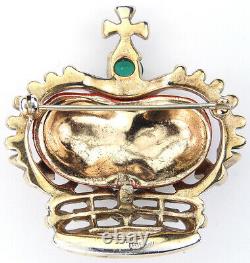 Trifari'Alfred Philippe''Coronation Gems' Red Royal Crown Pin