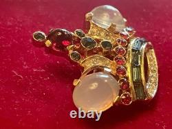 Trifari Alfred Philippe Coronation Queen Crown Moonstone Brooch