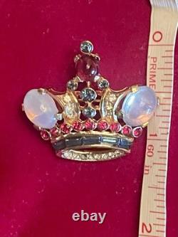 Trifari Alfred Philippe Coronation Queen Crown Moonstone Brooch