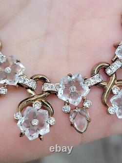 Trifari Alfred Philippe Dewdrops Moonstone Fruit Salad & Flowers Necklace VTG