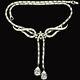 Trifari'Alfred Philippe' Diamante Baguette Swirls Double Pendant Necklace