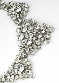 Trifari'Alfred Philippe' Diamante Diamond Cut and Chaton Stones Floral Necklace