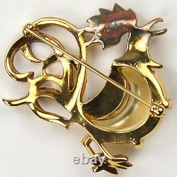 Trifari'Alfred Philippe''Fairyland' Jelly Belly Rooster Pin