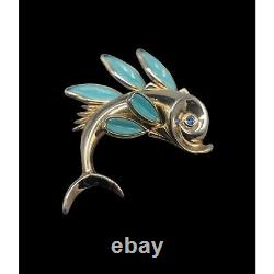 Trifari Alfred Philippe Fish Brooch Poured Glass Petalette 1950s Book Piece Rare