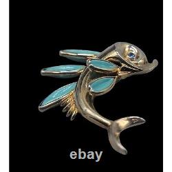 Trifari Alfred Philippe Fish Brooch Poured Glass Petalette 1950s Book Piece Rare