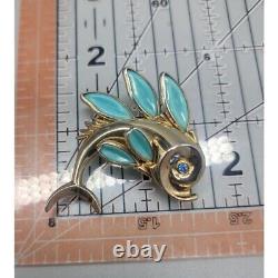 Trifari Alfred Philippe Fish Brooch Poured Glass Petalette 1950s Book Piece Rare