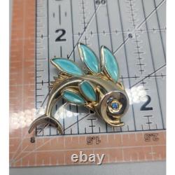 Trifari Alfred Philippe Fish Brooch Poured Glass Petalette 1950s Book Piece Rare