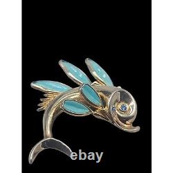 Trifari Alfred Philippe Fish Brooch Poured Glass Petalette 1950s Book Piece Rare