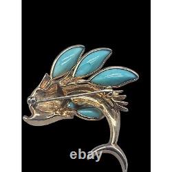 Trifari Alfred Philippe Fish Brooch Poured Glass Petalette 1950s Book Piece Rare