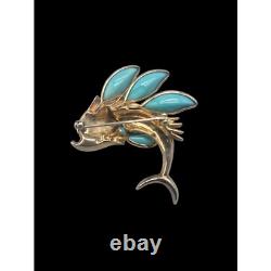Trifari Alfred Philippe Fish Brooch Poured Glass Petalette 1950s Book Piece Rare