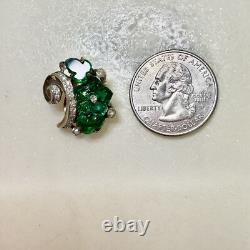Trifari Alfred Philippe Fleur de Paris Cut Flowers Green Clip On Earrings